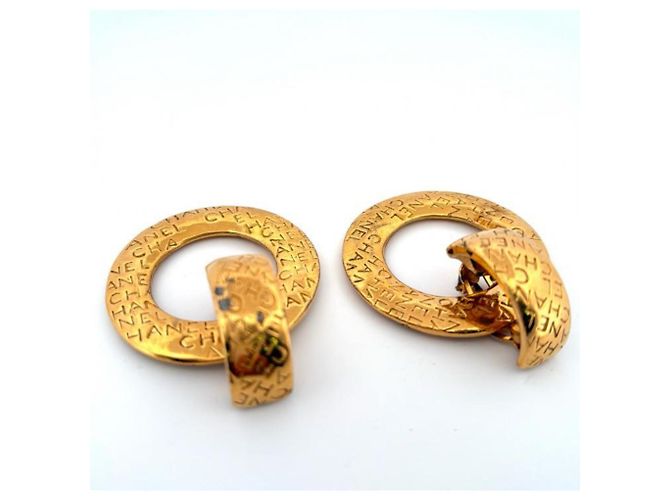 Orecchini a cerchio vintage Chanel D'oro - vista 4
