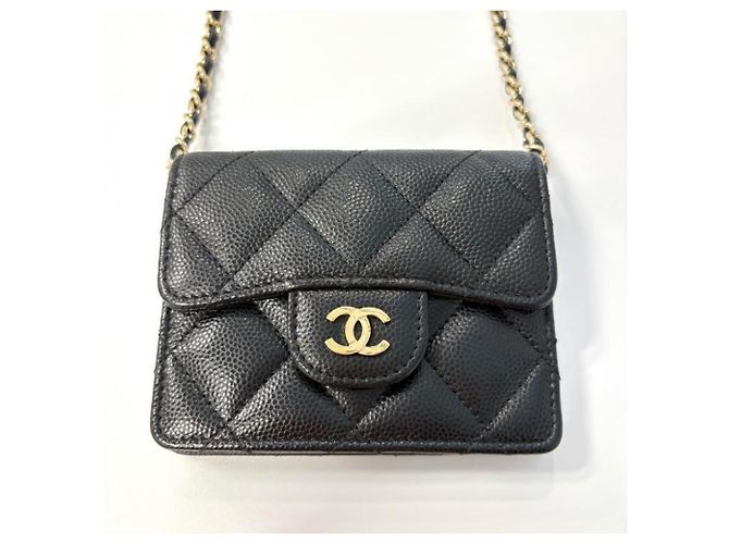 Timeless Portafoglio a catena Matelassé Chanel Nero - vista 3