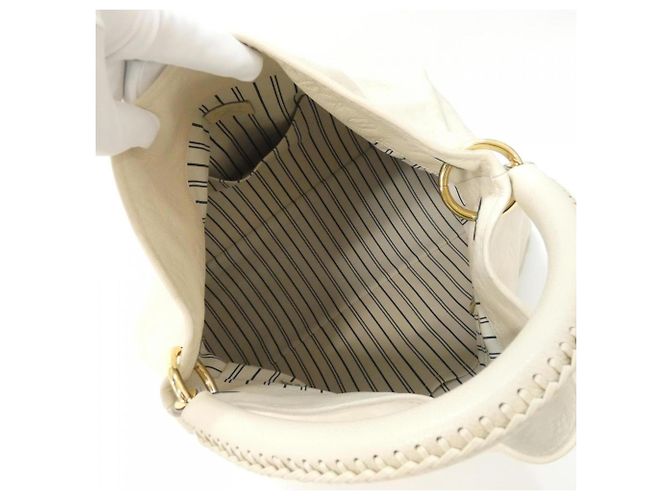 Borsa a Spalla Artsy MM in Monogram Empreinte di Louis Vuitton Bianco - vista 9