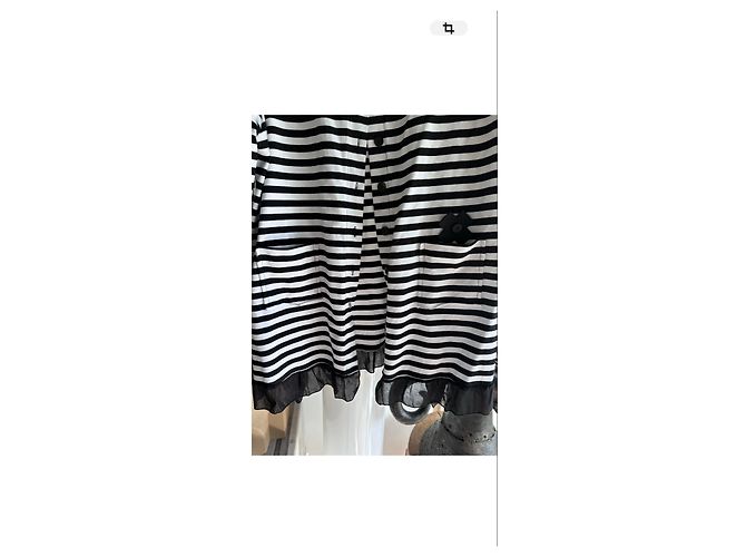 Autre Marque Cardigan a righe bianco e nero in cotone e viscosa M - vista 7