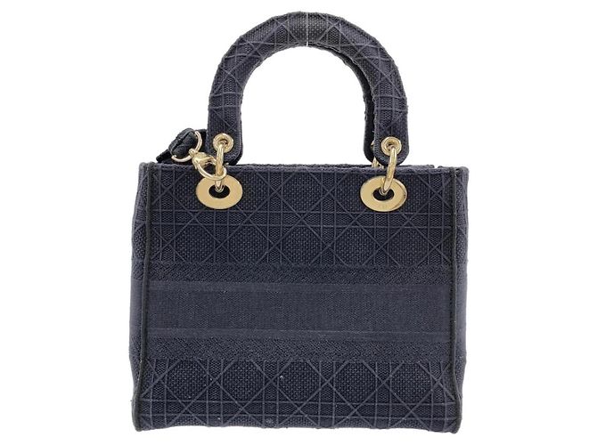 Borsa a mano Lady D-Light media Christian Dior Blu - vista 2