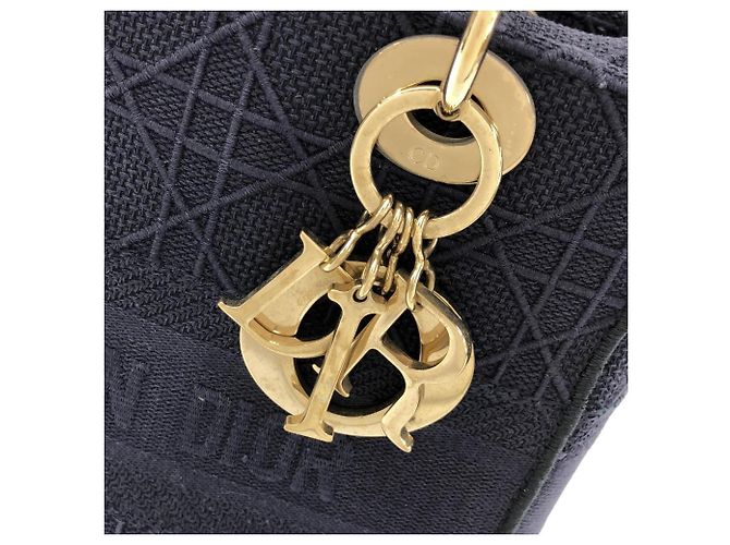 Borsa a mano Lady D-Light media Christian Dior Blu - vista 4
