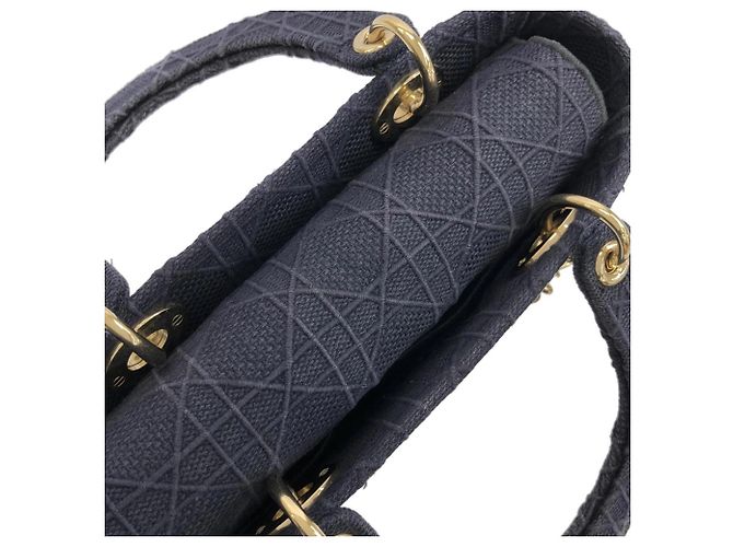 Borsa a mano Lady D-Light media Christian Dior Blu - vista 5