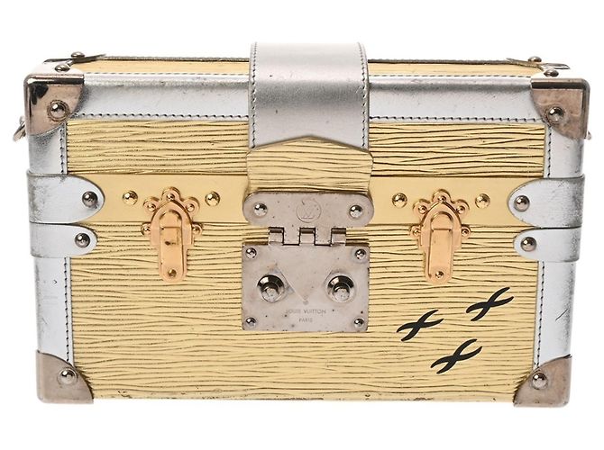 Borsa a Spalla Petite Malle Epi Louis Vuitton Argento D'oro - vista 2