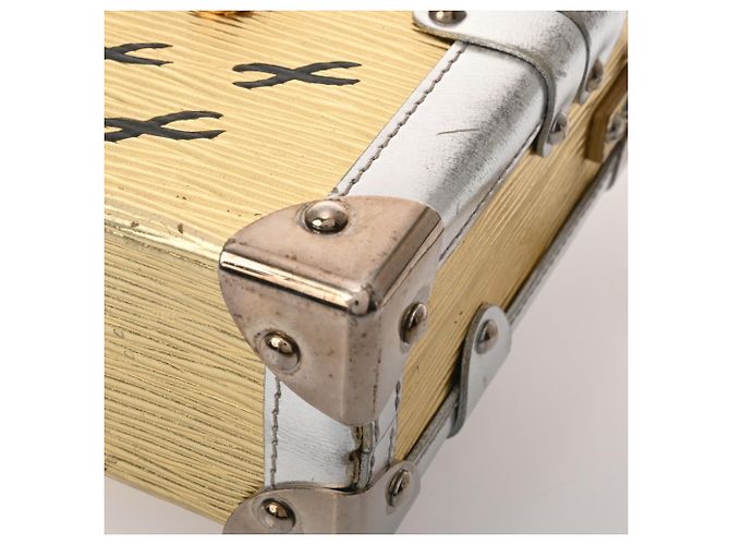 Borsa a Spalla Petite Malle Epi Louis Vuitton Argento D'oro - vista 7