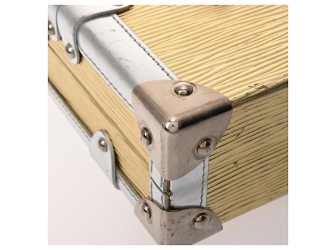 Borsa a Spalla Petite Malle Epi Louis Vuitton Argento D'oro - vista 8
