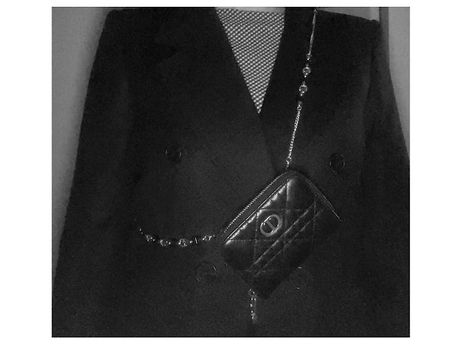 Christian Dior Cartera / Tarjeta Caro Scarlett Negro - vista 11