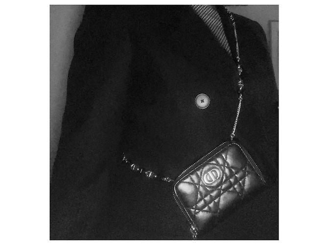 Christian Dior Cartera / Tarjeta Caro Scarlett Negro - vista 12