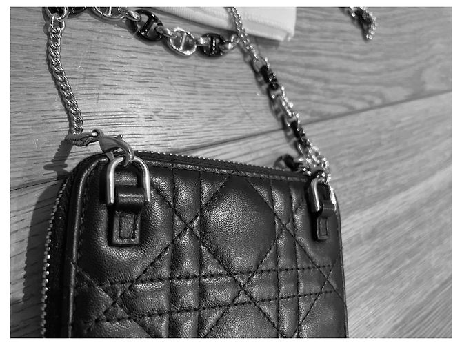 Christian Dior Cartera / Tarjeta Caro Scarlett Negro - vista 3