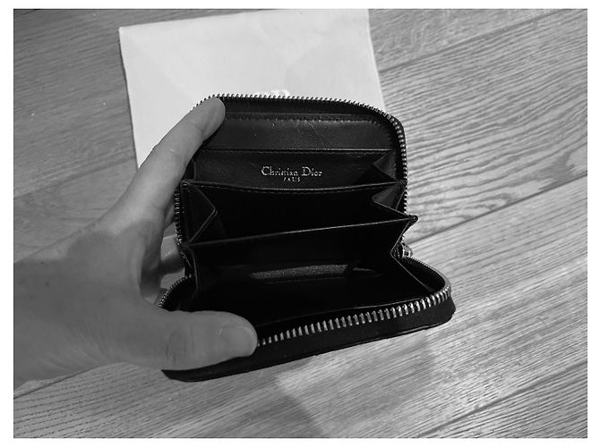 Christian Dior Cartera / Tarjeta Caro Scarlett Negro - vista 9