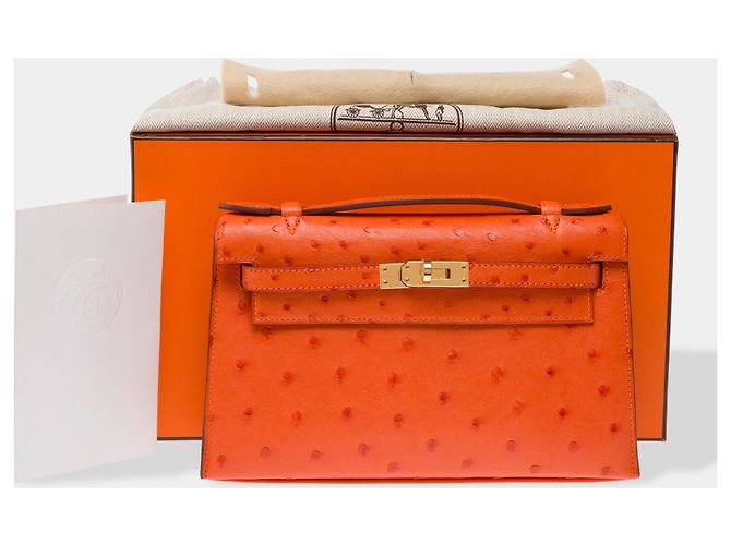 Hermès Borsa HERMES Kelly Mini in Pelle Esotica Arancione - 103364 - vista 2