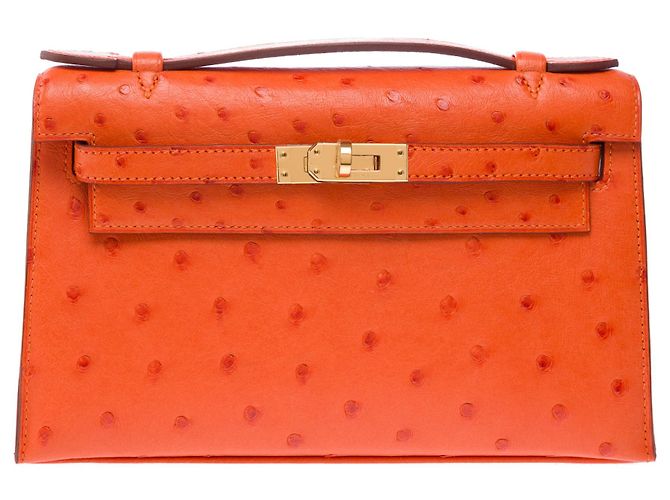 Hermès Borsa HERMES Kelly Mini in Pelle Esotica Arancione - 103364 - vista 3