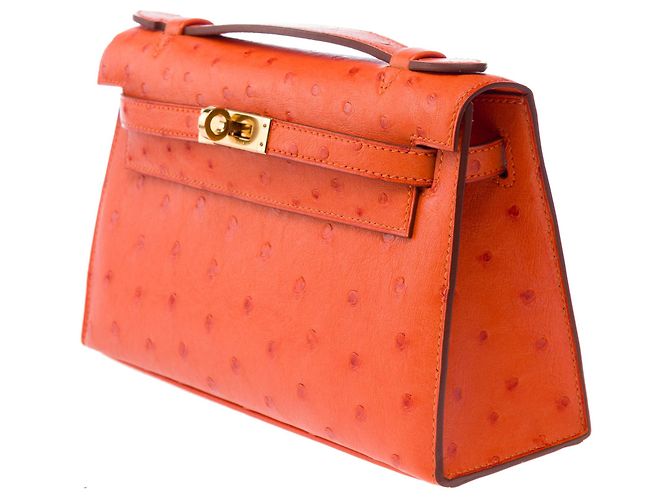 Hermès Borsa HERMES Kelly Mini in Pelle Esotica Arancione - 103364 - vista 5