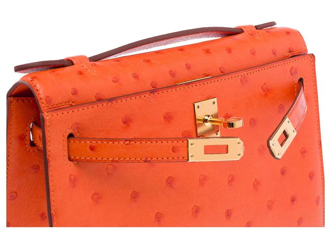 Hermès Borsa HERMES Kelly Mini in Pelle Esotica Arancione - 103364 - vista 7