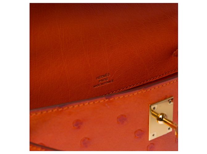 Hermès Borsa HERMES Kelly Mini in Pelle Esotica Arancione - 103364 - vista 8