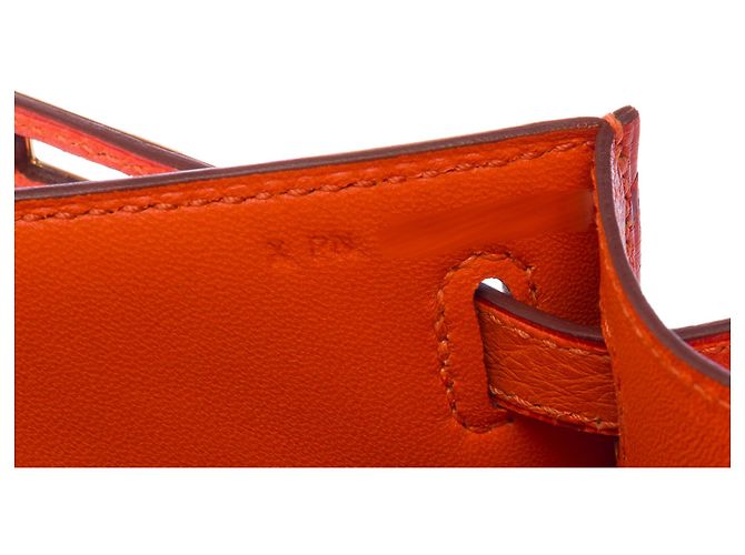 Hermès Borsa HERMES Kelly Mini in Pelle Esotica Arancione - 103364 - vista 9