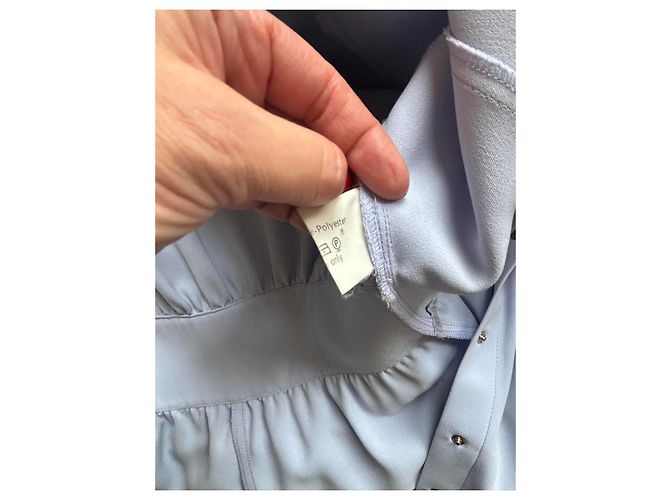 Thierry Mugler Hellblaues langes Hemdblusenkleid mit Gürtel - Ansicht 13