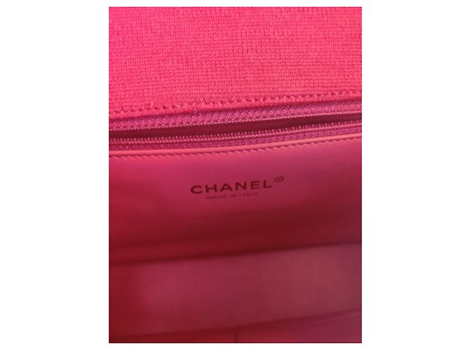 Borsa Chanel Flap Rosa Rosso Arancione Jersey Multicolore - vista 12