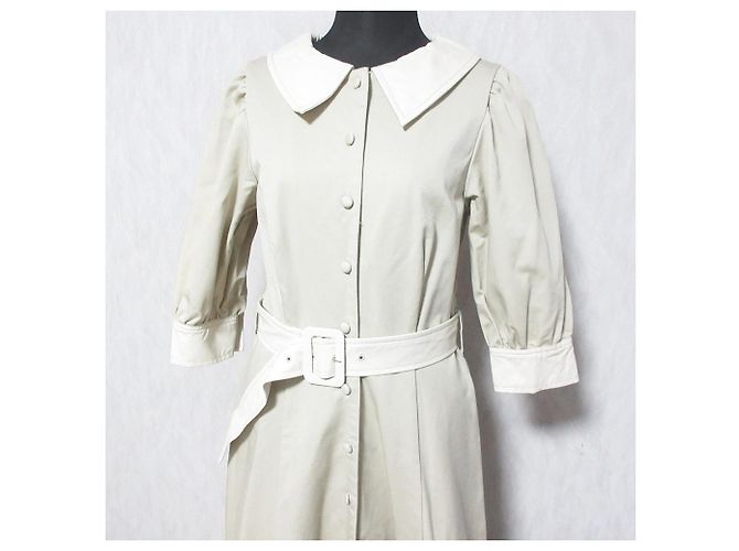 Autre Marque WILLSELECTION Farbblock Puffärmel Hemdkleid Beige - Ansicht 4