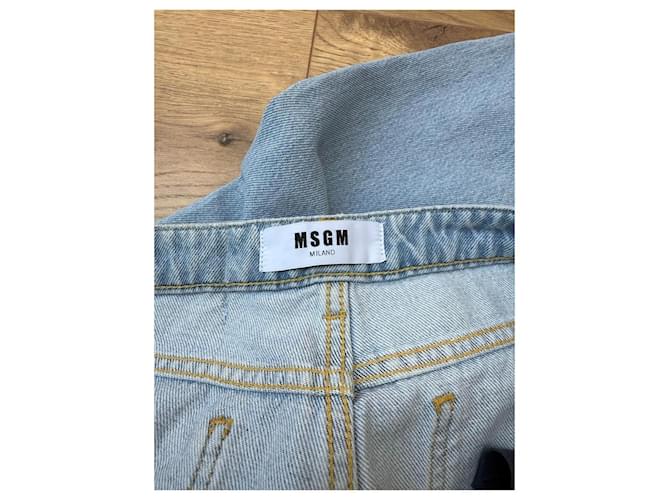 Jeans Msgm Azul Claro Algodão - vista 5