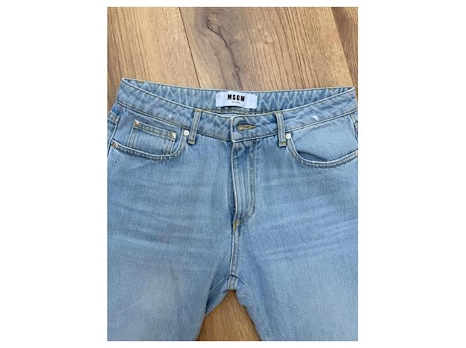 Jeans Msgm Azul Claro Algodão - vista 7