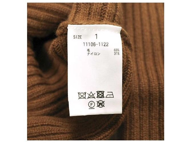 Autre Marque CLANE BOAT NECK SHORT KNIT TOPS Wool Nylon Knit Top Brown Camel - view 10
