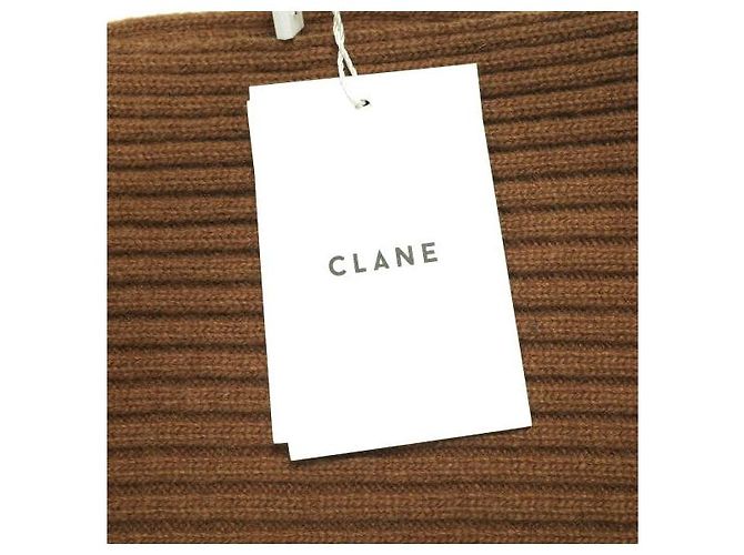Autre Marque CLANE BOAT NECK SHORT KNIT TOPS Wool Nylon Knit Top Brown Camel - view 5