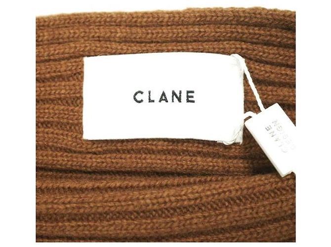 Autre Marque CLANE BOAT NECK SHORT KNIT TOPS Wool Nylon Knit Top Brown Camel - view 6