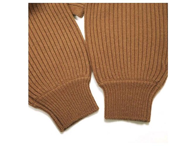 Autre Marque CLANE BOAT NECK SHORT KNIT TOPS Wool Nylon Knit Top Brown Camel - view 9