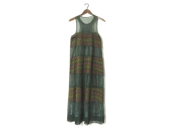 Autre Marque Vestido de algodón Mixed Media abacaxi Verde - vista 2