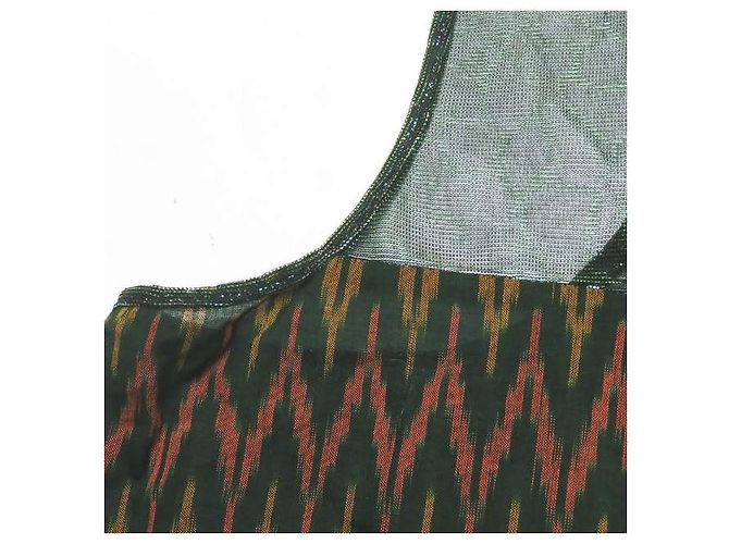 Autre Marque Vestido de algodón Mixed Media abacaxi Verde - vista 6