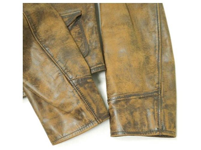 Ralph Lauren Chaqueta de cuero ajustada RRL Castaño - vista 6