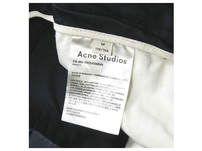 Pantalones de algodón de corte slim Acne Studios
Pantalones de algodón Azul Azul marino - vista 11