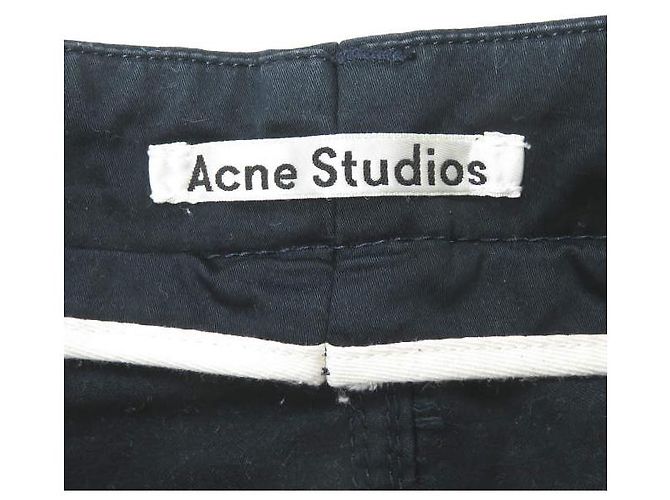 Pantalones de algodón de corte slim Acne Studios
Pantalones de algodón Azul Azul marino - vista 3