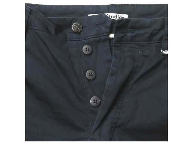 Pantalones de algodón de corte slim Acne Studios
Pantalones de algodón Azul Azul marino - vista 4