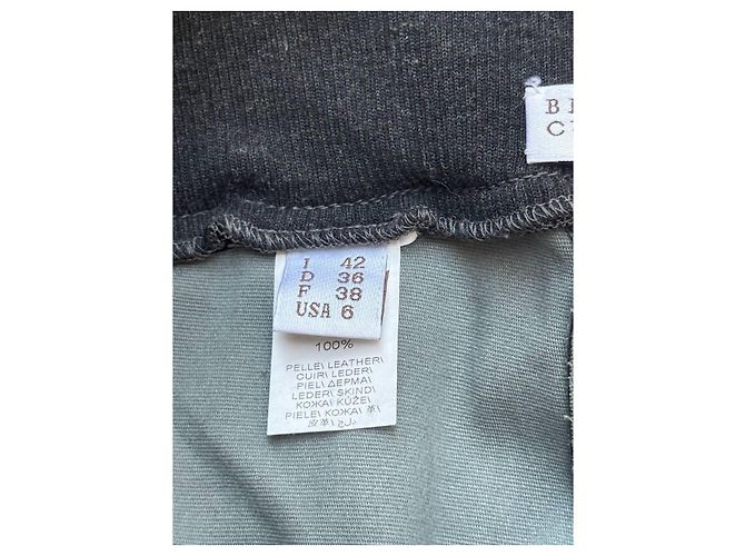 Leggings de cuero Brunello Cucinelli Negro Gris antracita - vista 9
