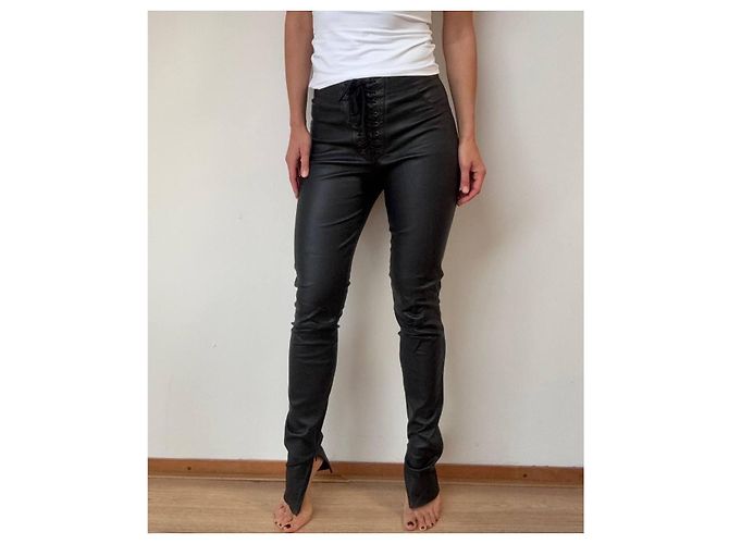Autre Marque Leggings de cuero Sanna Negro - vista 2