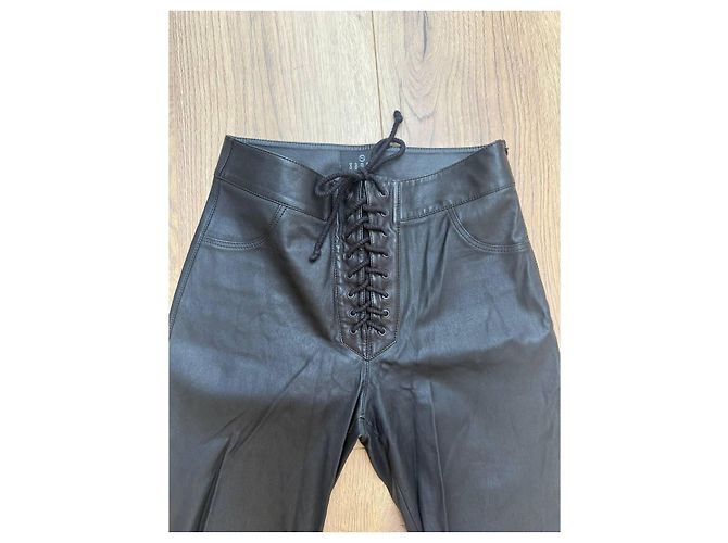 Autre Marque Leggings de cuero Sanna Negro - vista 4