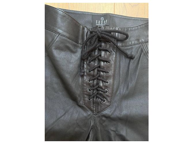 Autre Marque Leggings de cuero Sanna Negro - vista 5