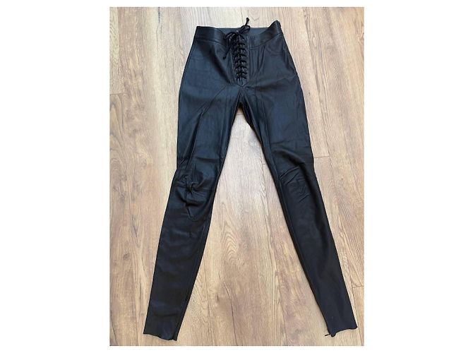 Autre Marque Leggings de cuero Sanna Negro - vista 9