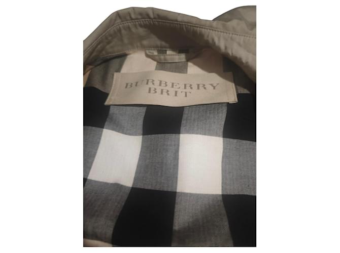 Impermeable Burberry Brit beige de algodón - vista 5