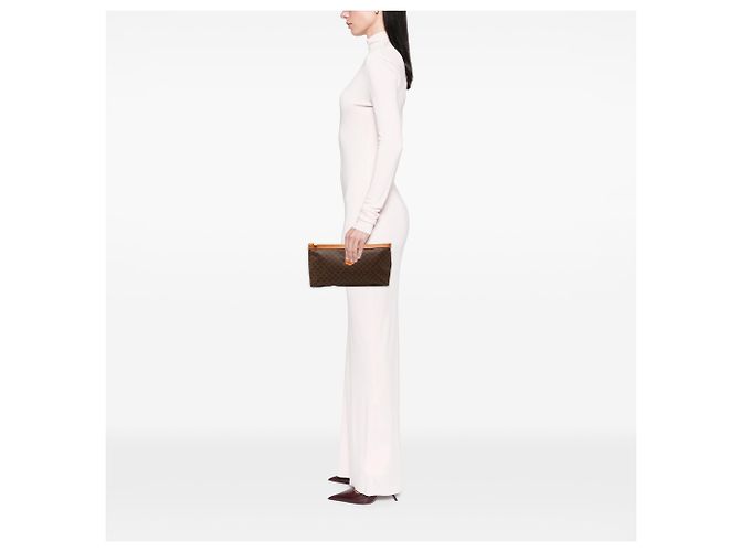 Céline Clutch de lona recubierta Macadam marrón Celine Castaño - vista 7