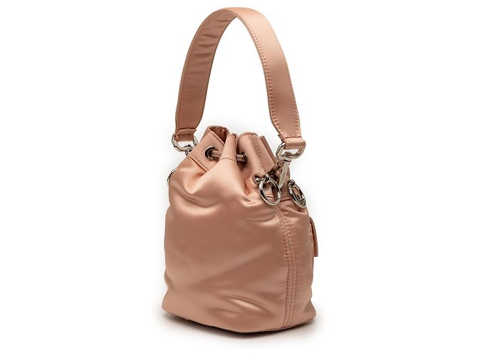 Borsa a secchiello Mon Tresor mini in satin rosa Fendi - vista 2