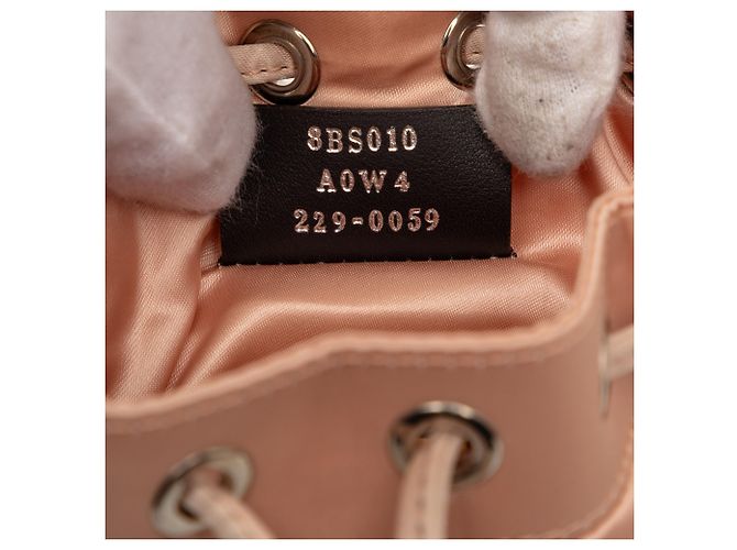 Borsa a secchiello Mon Tresor mini in satin rosa Fendi - vista 6
