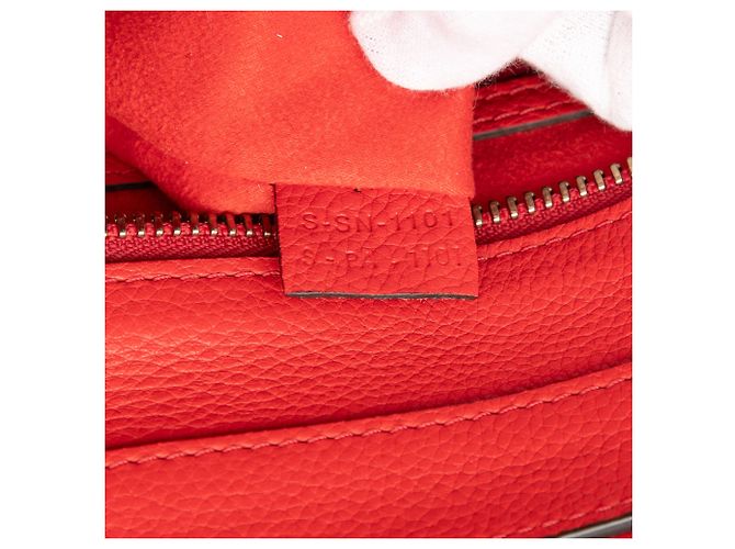Céline Celine Mini Luggage Tote em couro de bezerro vermelho - vista 6