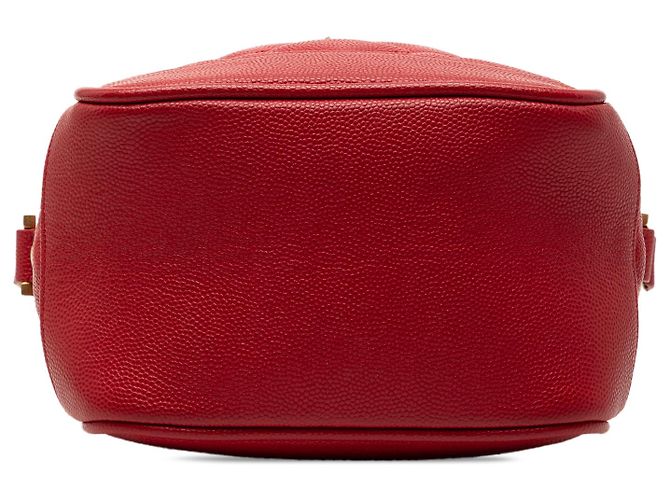 Rote Grain de Poudre gesteppte Vanity Bag der 80er von Saint Laurent - Ansicht 3