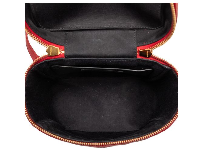 Rote Grain de Poudre gesteppte Vanity Bag der 80er von Saint Laurent - Ansicht 4