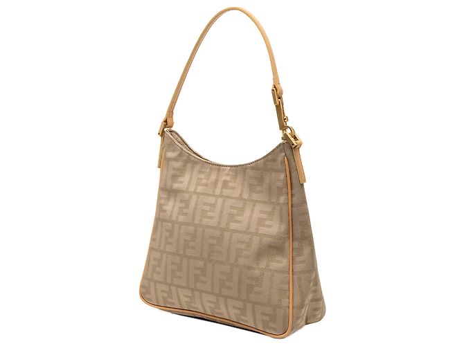 Fendi Braune Zucca Canvas Schultertasche Khaki - Ansicht 2