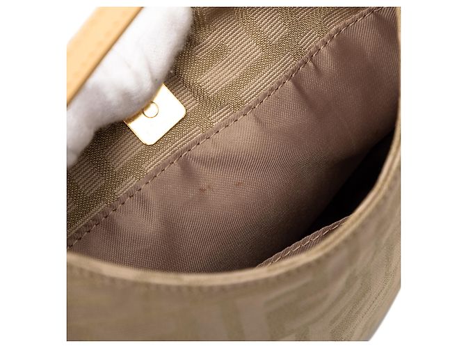 Fendi Braune Zucca Canvas Schultertasche Khaki - Ansicht 8