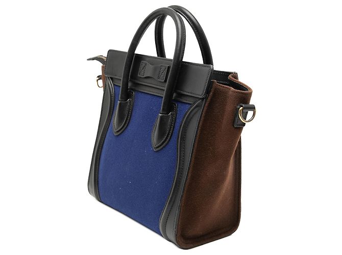 Luggage Céline Celine Blau Nano Tricolor Filztasche - Ansicht 2
